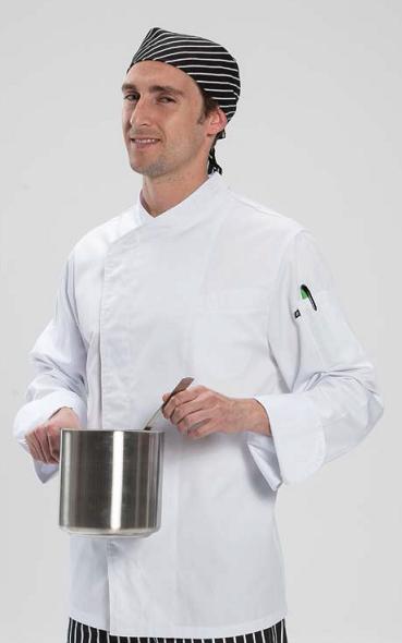 Chaqueta de cocina manga larga con corchetes